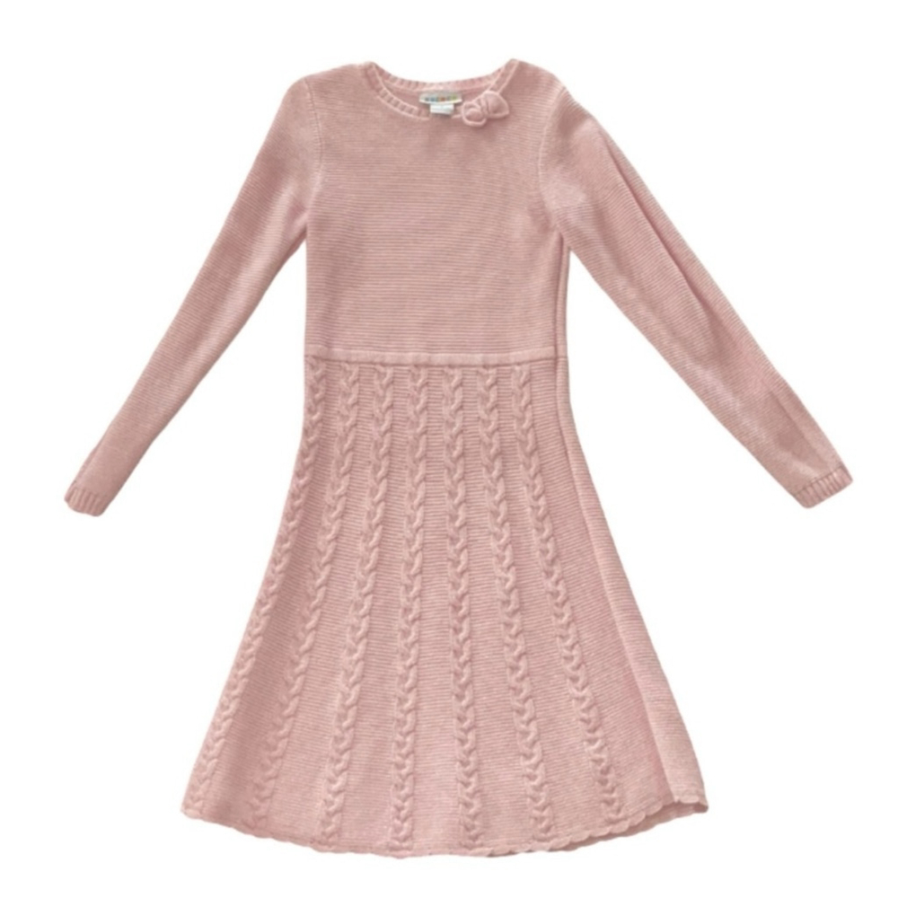 Rococo Pink Metallic Thread Knit Dress, size 8